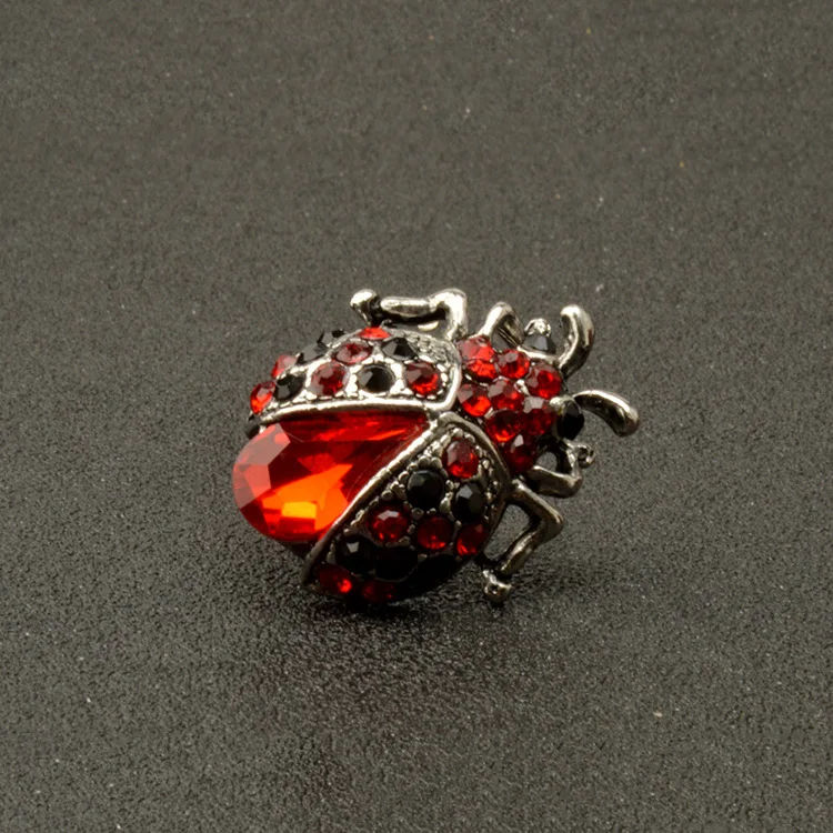Crystal Manxiuni Vintage Red Insects Ladybug Brooches For Woman Kids Suit Hats Scarf Brooch Clip Pins Jewelry Small Size Corsage | Украшения