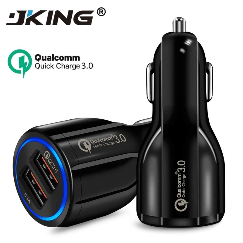 JKING USB Автомобильное зарядное устройство авто Qc 3 0 быстрое для мобильного