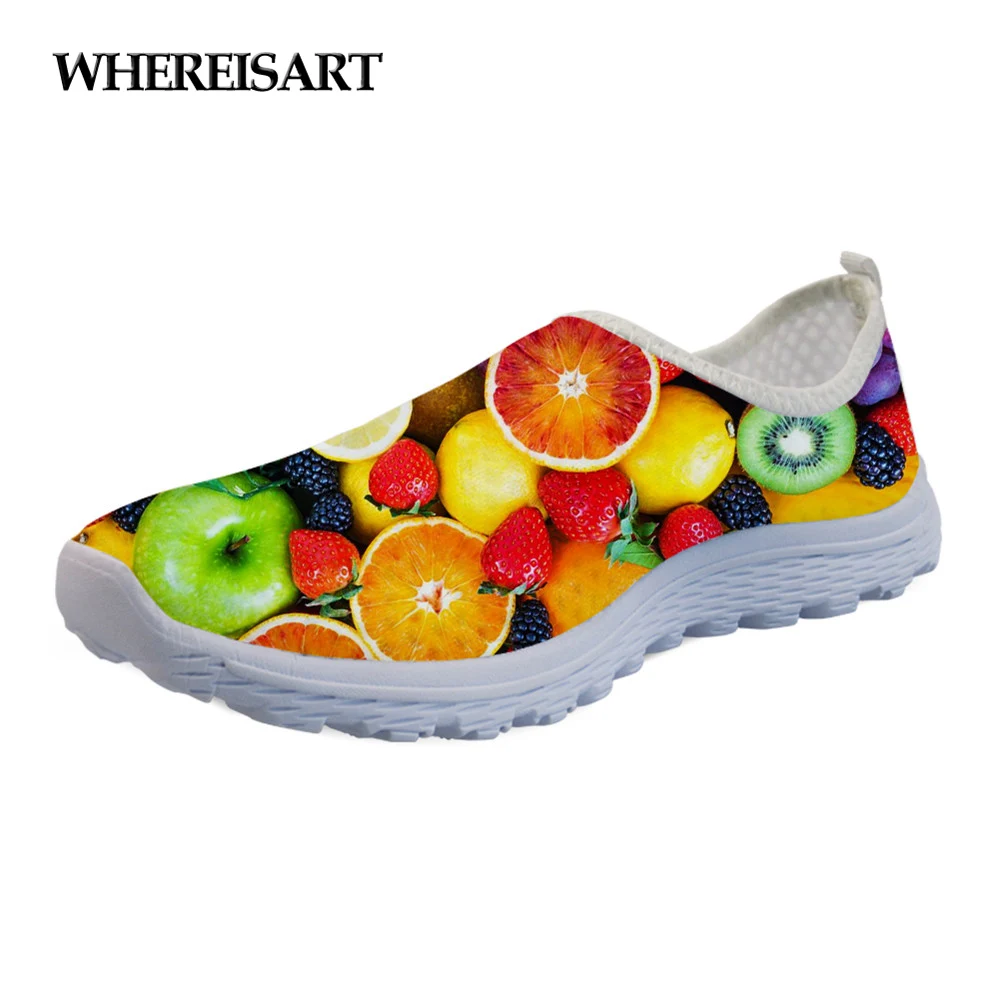 WHEREISART/весенне-Летняя женская обувь на плоской подошве с объемным ярким фруктовым