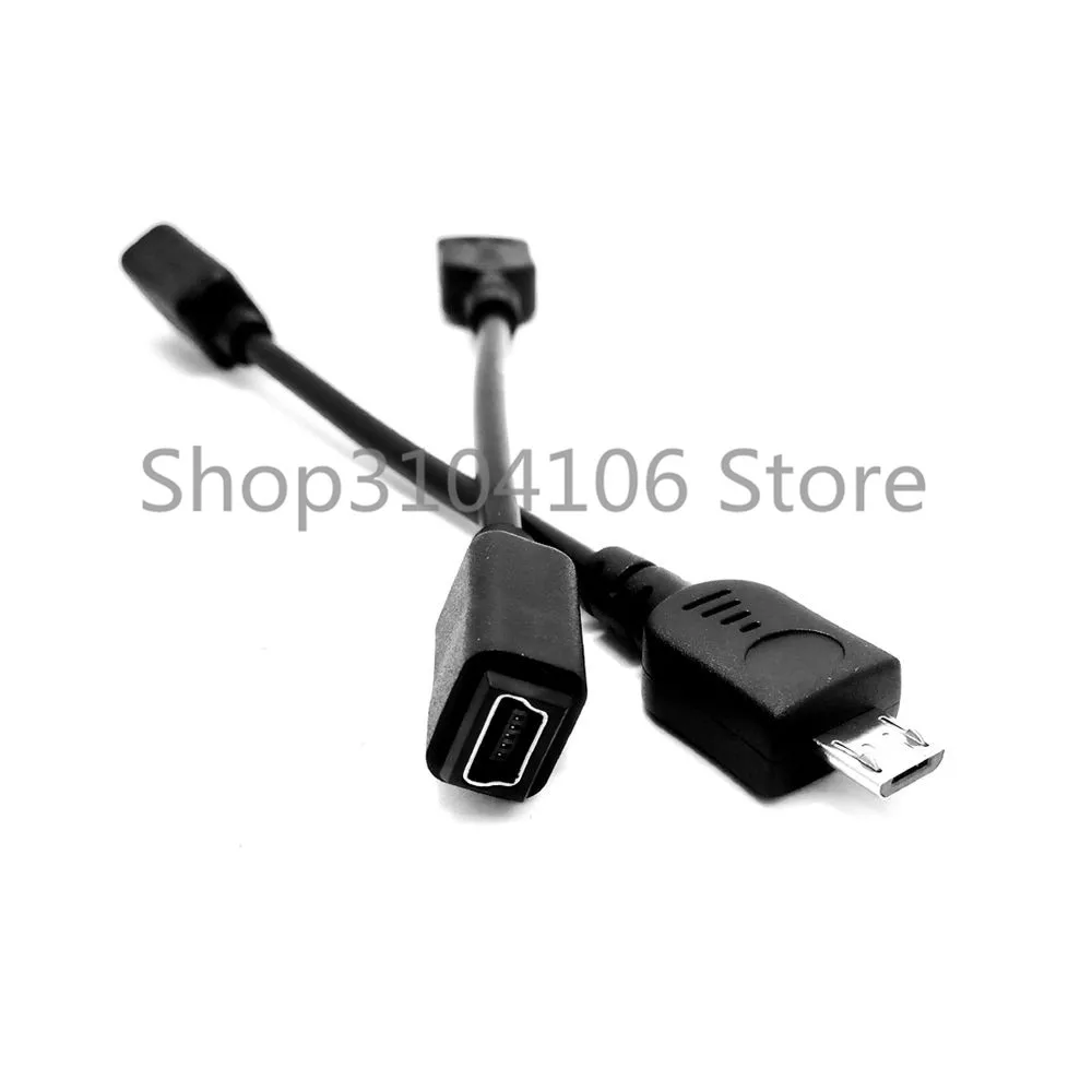 Короткий прямой мини USB переходник мама к Micro папа для мобильных телефонов и