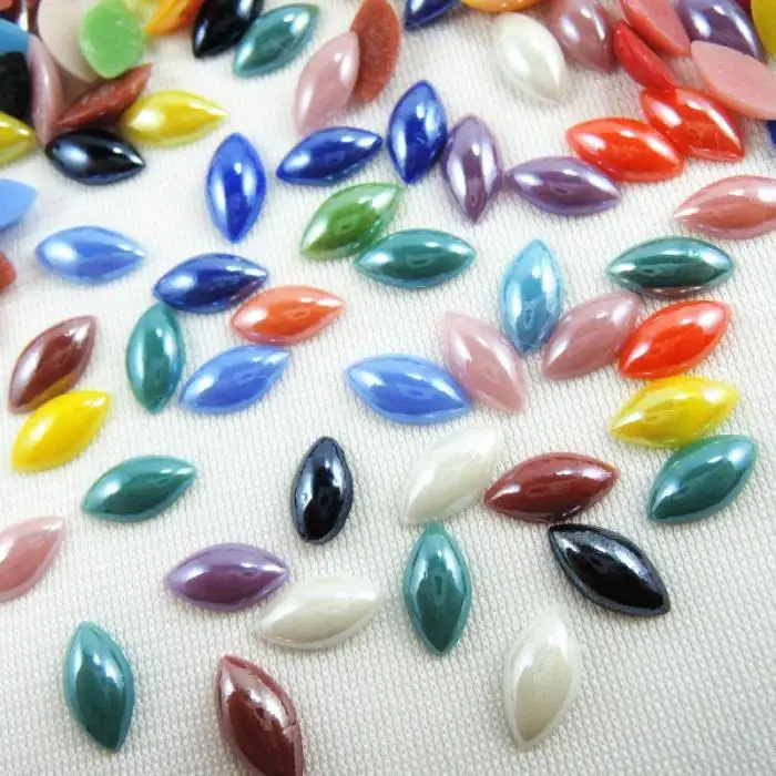 Mixed Colors 3mm 4mm 5mm 6mm Shiny Glass Half FlatBack Cabochons Beads Diy Jewelry Flat Back Nail Art Craft Scrapbooking HA-33 | Украшения