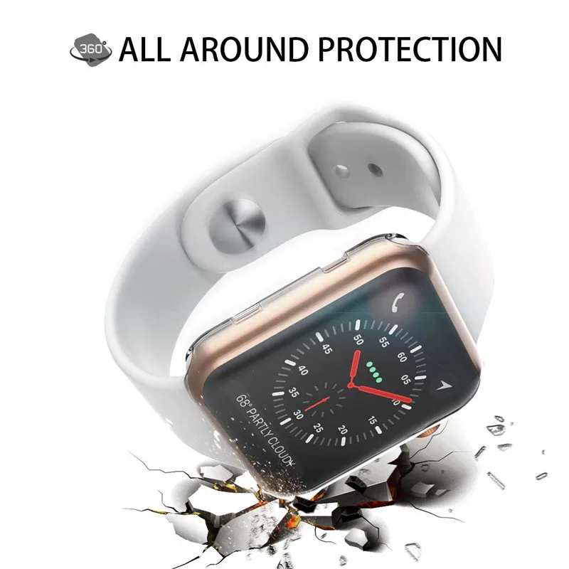 Серия 4 44 мм 40 чехол для Apple Watch защита экрана TPU HD Прозрачный Ультра тонкий