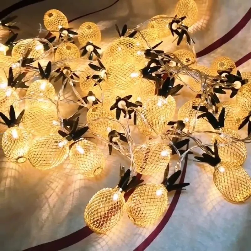 6M 40 LEDs 3 м ананас светодиодный ночной Светильник s светящиеся гирлянды светильник 10/20 фонари гирлянды светодиодные лампы для новогоднее; рождественское на День святого Валентина, Свадебные украшения - Испускаемый цвет: 6M 40 LEDs