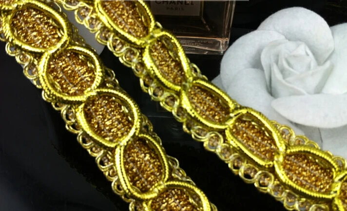 Лента кружевная золотистая/Серебристая/черная/золотистая 10 ярдов 2 5 см 0 98 дюйма