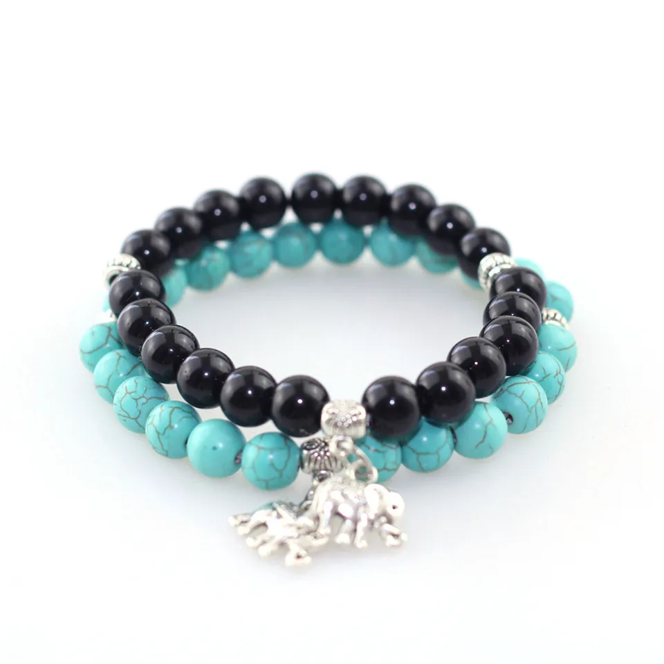 2019 ретро модные Парные браслеты из бисера голова леопарда слон Будда бусины