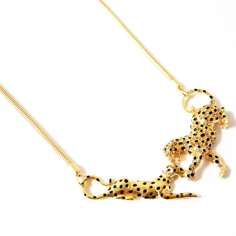 Очаровательный Кубического Циркония Leopard Ожерелья и Подвески Розовое золото