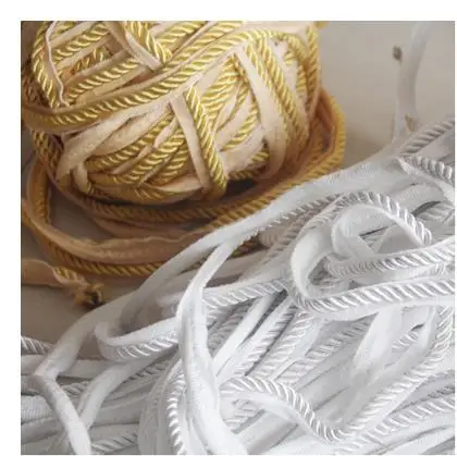 Желтый шнур с тканевой отделкой 5 метров шнурок для домашнего декора|rope decoration|rope