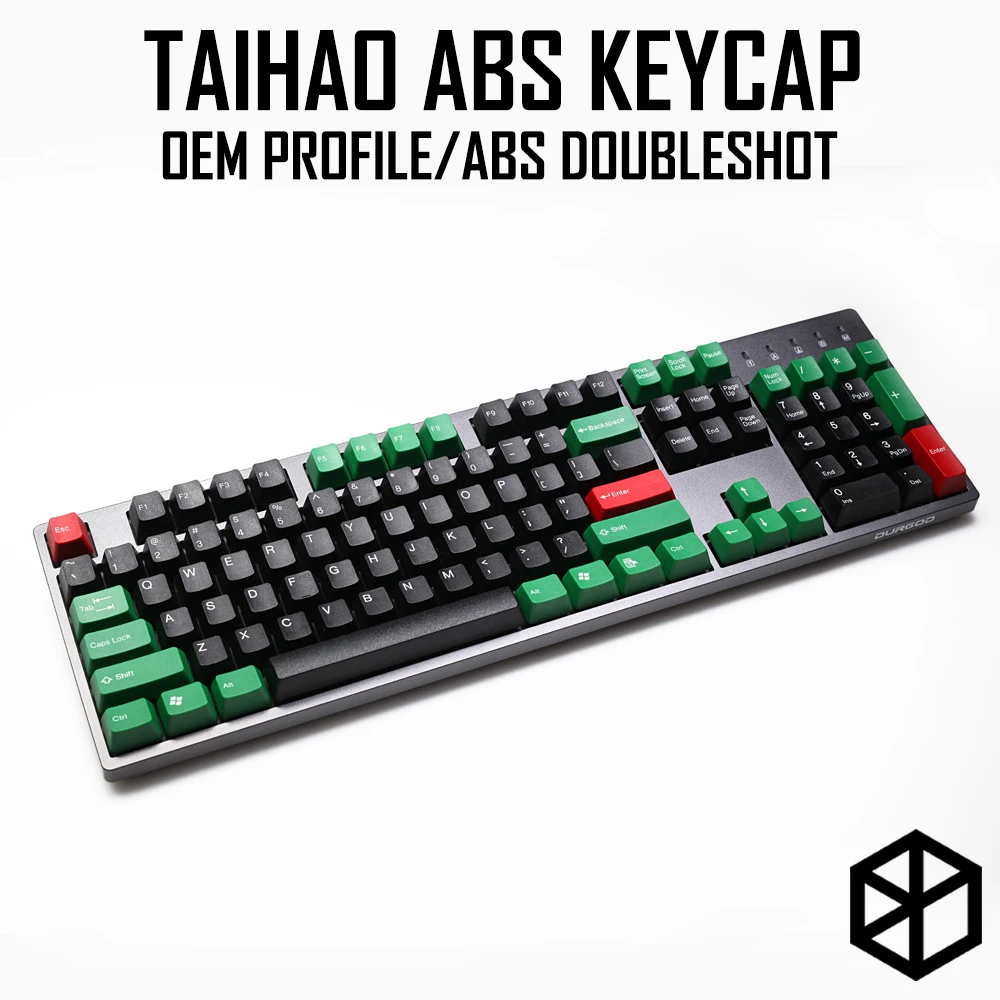 Taihao abs двойные колпачки для игр diy механическая клавиатура зеленого черного