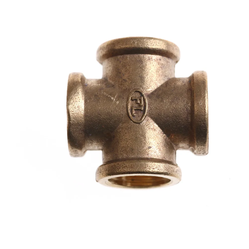 1 шт. Медь 1/2 &quotBSP внутренняя резьба 4 способа латунный крест трубопроводная