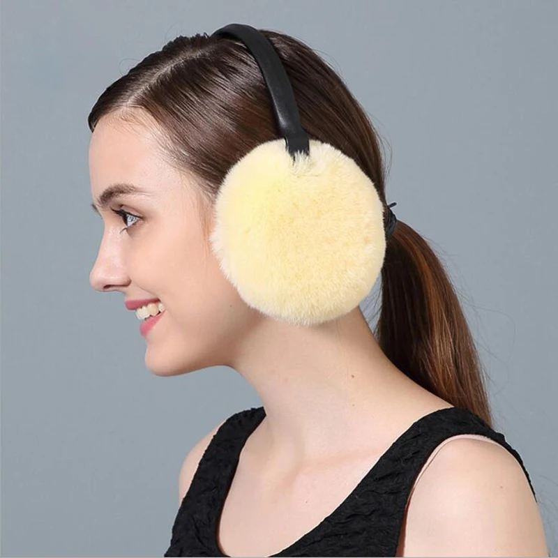 New Autumn and winter new rex rabbit fur earmuffs warm cute deaf real 200 | Аксессуары для одежды