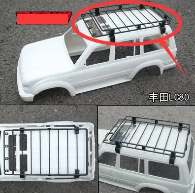 Металлический багажник на крышу для LC80 LAND CRUISER Body Axial 1:10 RC автомобилей гусеничный Tamiya Pajero CC01 CR01 JK Wrangler D90 LC70 грузовик - Цвет: A