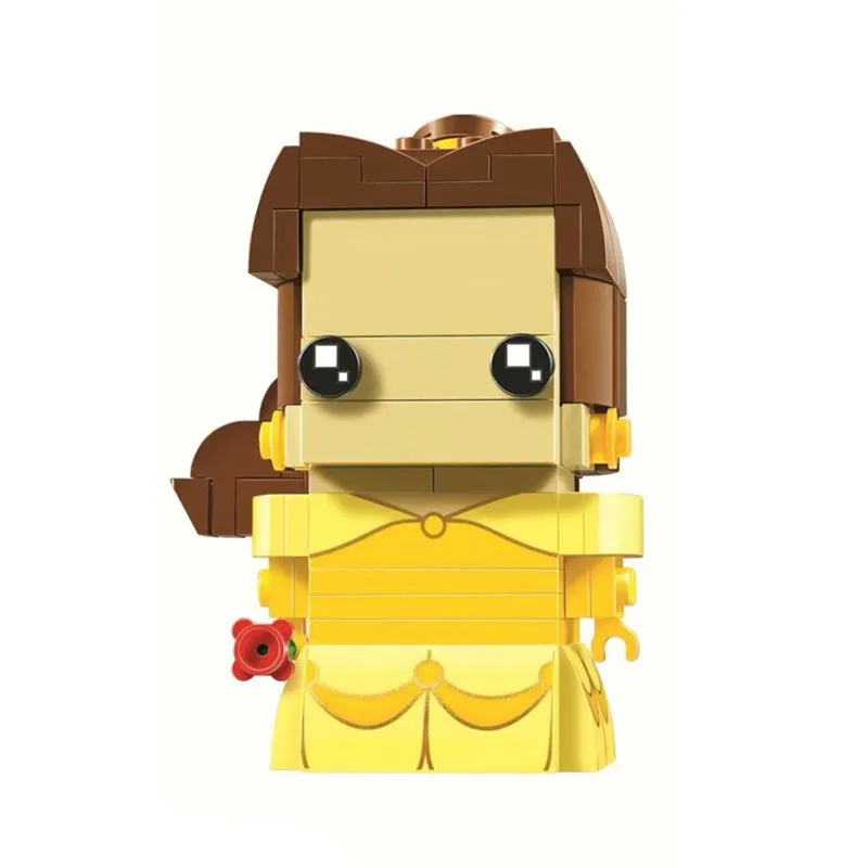 Новинка Brickheadz Эльза Анна Девушка друг Brickhead 41617 красота и чудовище колокольчик кирпичные головки строительные блоки с
