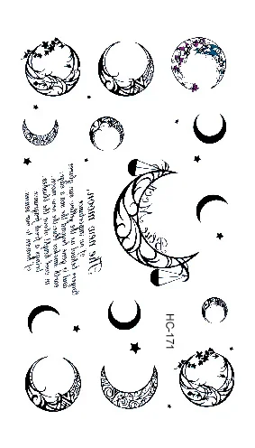 HC1171 товары для боди арта черно белый светильник с новой луной временная быстрая