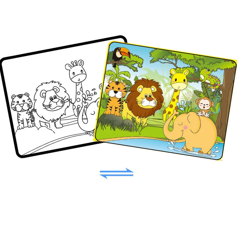 4 цвета образование Волшебная Вода Рисование книга цвет ing каракули с волшебной
