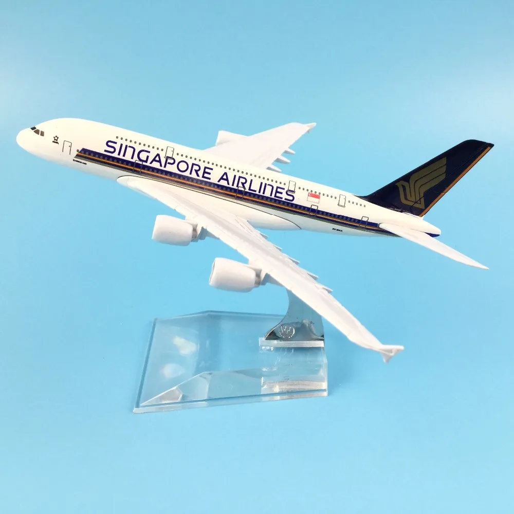 16CM Model Plane SINGAPORE AIRLINES Airplane model Aeroplane Diecast Alloy Airbus A380 Toy for Children Collections |