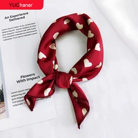 hair scarf tie animal print red love satin 50cm smallsquaresilkneckringscarf winter head scarf for women neckerchief 2018