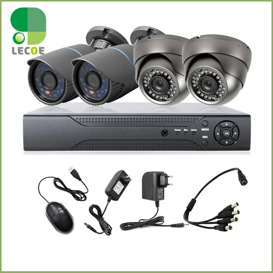 4 канальный комплект видеонаблюдения DVR HDMI 1200TVL ИК всепогодные наружные HD