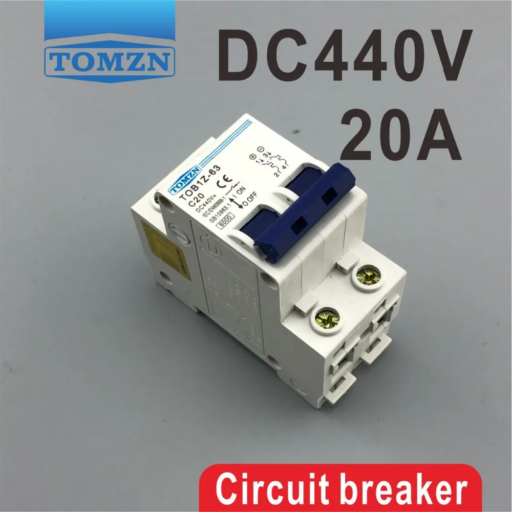 2P 20A DC 440V автоматический выключатель постоянного тока кривая MCB C|mcb miniature circuit