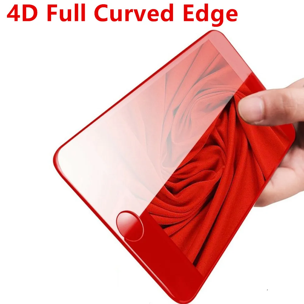 For iphone 7 plus 4D Curved Edge Full Cover Mobile Phone Tempered Glass Front Screen Protector Film for 6 6s Red | Мобильные