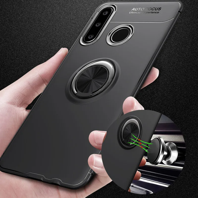 Автомобильное магнитное кольцо мягкий чехол для Huawei P20 Pro P30 Lite P10 Plus Y9 P Smart 2019 Nova 3 i 4