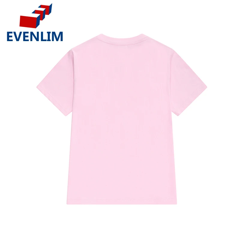 EVENLIM Новый 2018 розовый 100% хлопковые футболки с короткими рукавами Для женщин