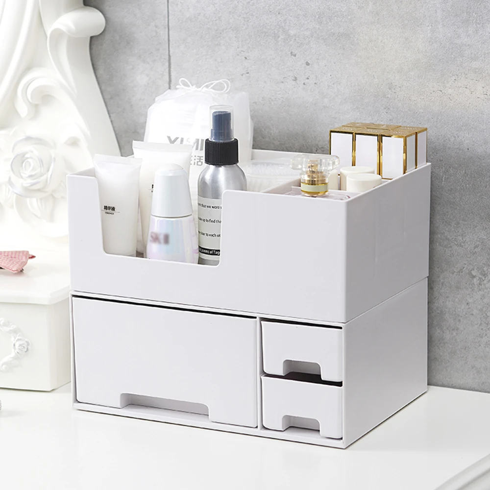 Контейнер для хранения косметики искусственный туалетный столик чехол простая