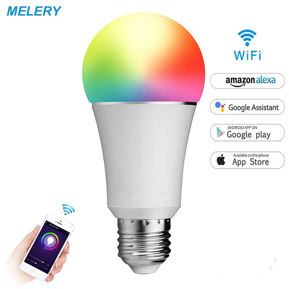 Умный Wifi светодиодный светильник E27 лампа 7 Вт 600LM RGB теплый/холодный белый Romote