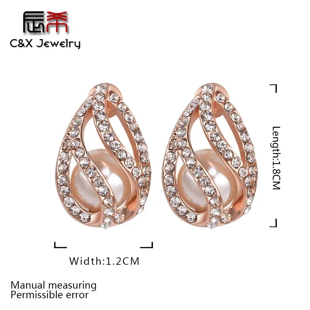Water drop shape 18K gold plated Pearl Earrings|jewelry cosmetic|jewelry bambooearrings india |