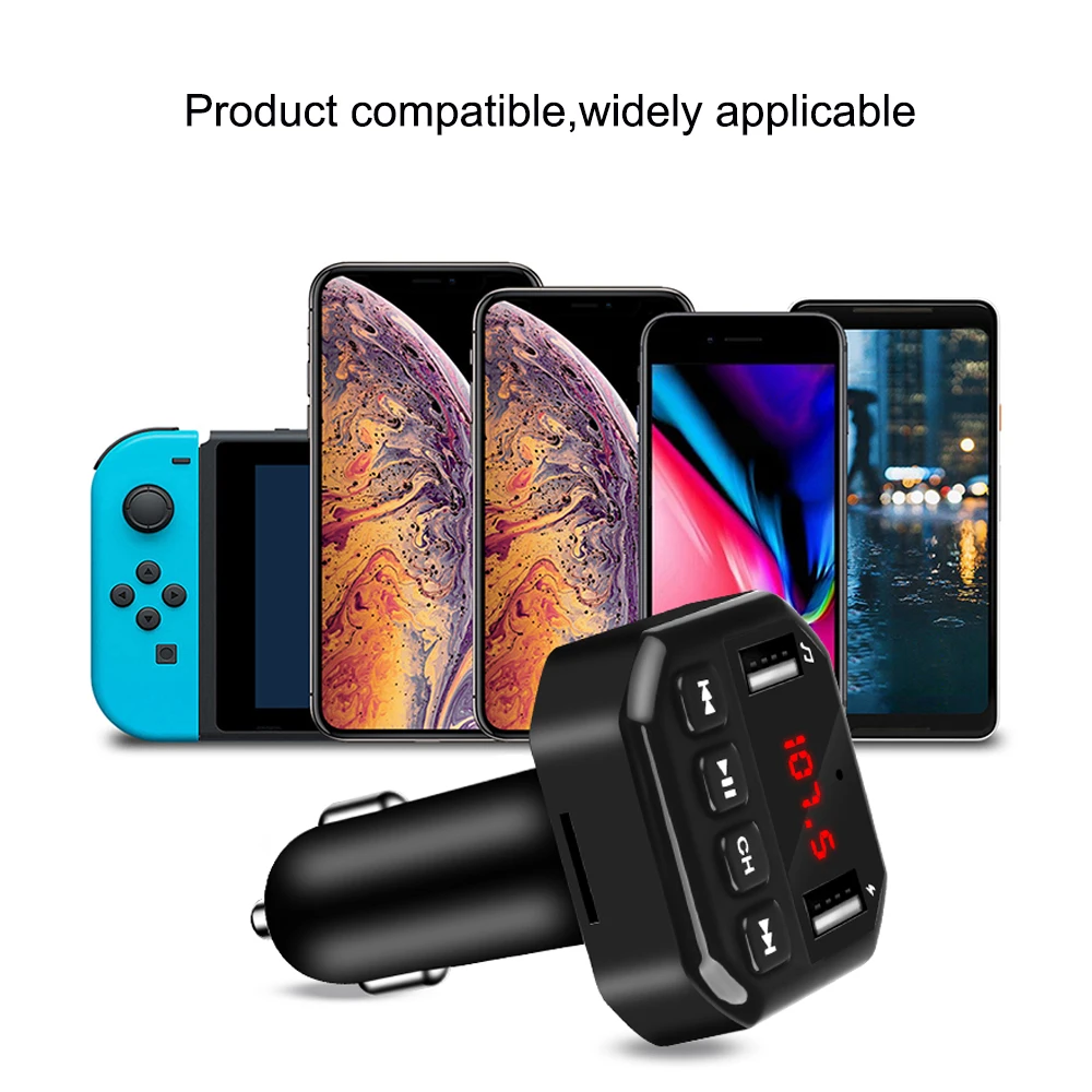 Fm-передатчик 3.1A Dual USB зарядное устройство Bluetooth Handsfree автомобильный комплект напряжение ЖК-дисплей беспроводной аудио приемник MP3 плеер