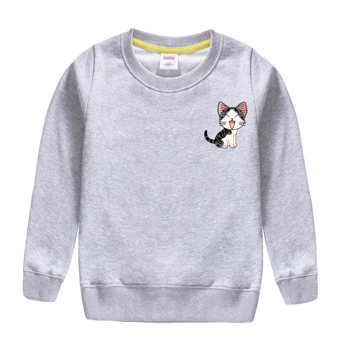 Кошка с принтом Горячая Распродажа зима auntumn Длинные рукава cottonsweatshirt сохраняя