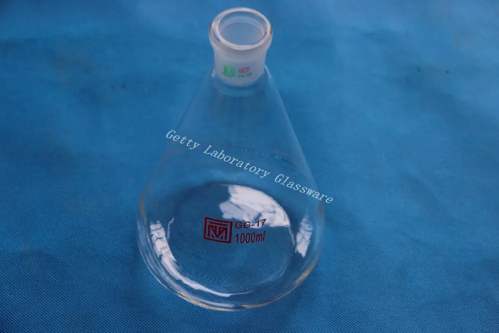 Коническая фляжка 1000 мл Erlenmeyer с 24/29 суставом|conical flask|erlenmeyer flaskerlenmeyer flask 1000ml |