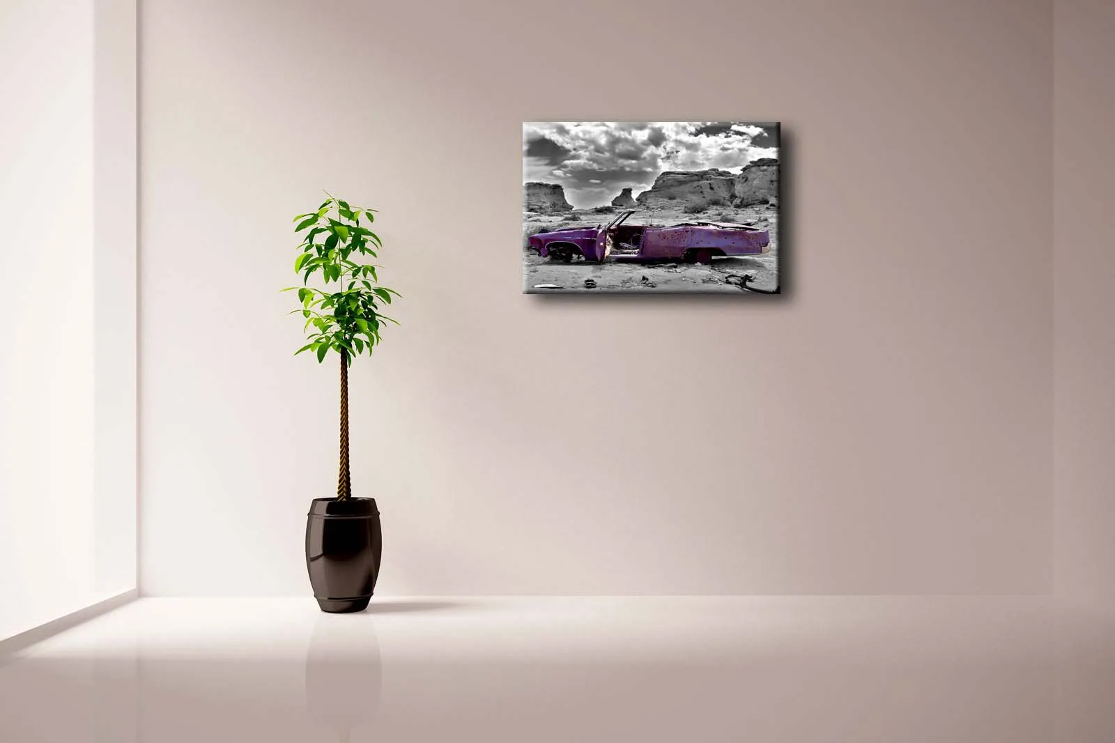 Framed Wall Art Pictures Car Bullet Canvas Print Artwork Modern Posters With Wooden Frames For Living Room Decor | Дом и сад