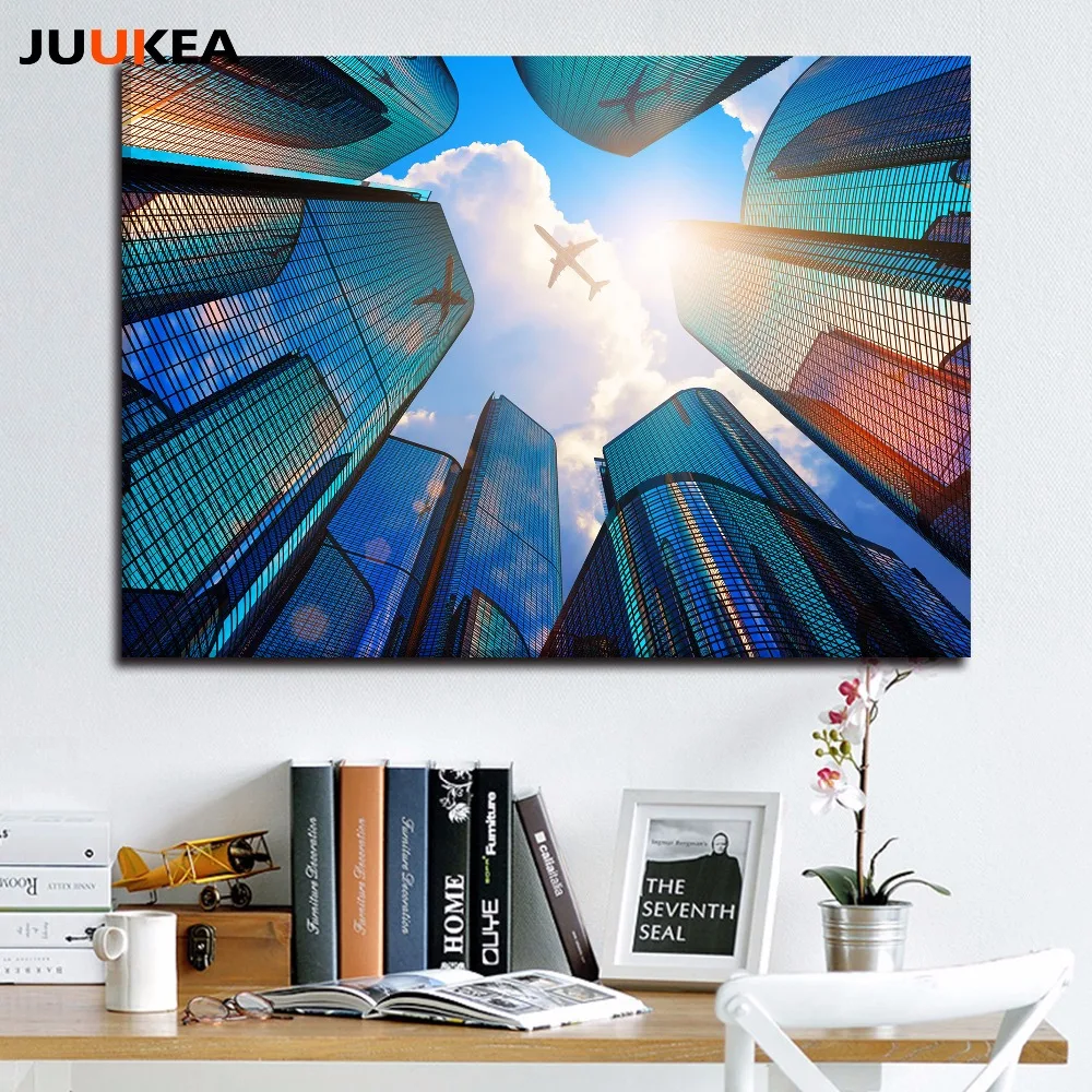 Unique Angle Of View Sky Airplane Classic Photography Art Prints On Canvas Poster Wall Picture No Frame Home decor Living Room | Дом и сад