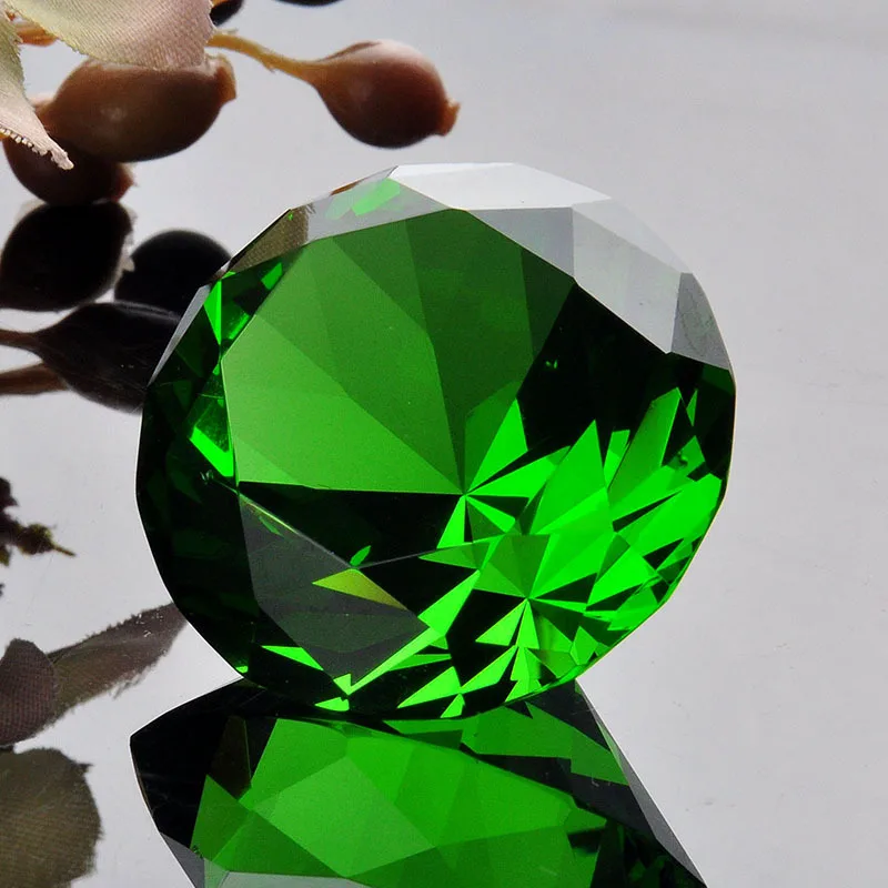 Green Crafts Souvenir Gift Diamond Crystal Home Decoration 40mm Beautiful Decor Paperweight Feng Shui | Дом и сад