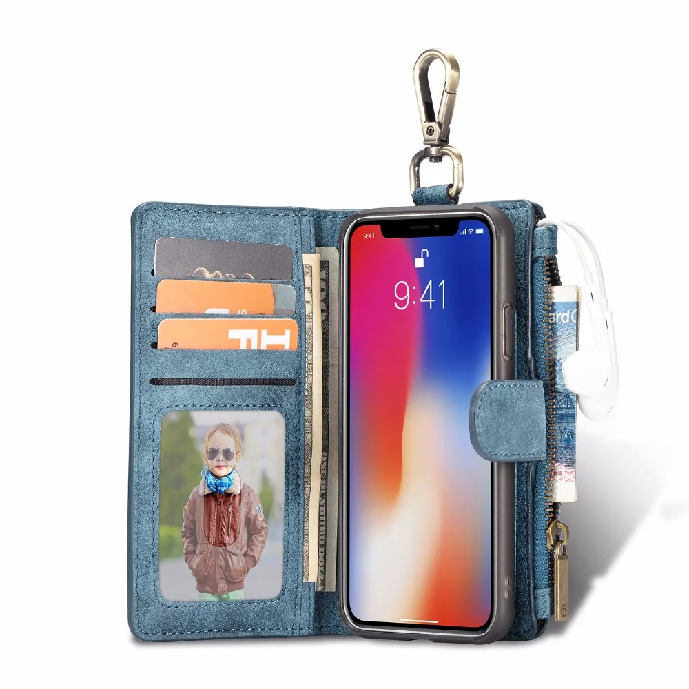 CaseMe для iPhone X XS чехлы телефонов съемный 2 в 1 металлический зажим ретро