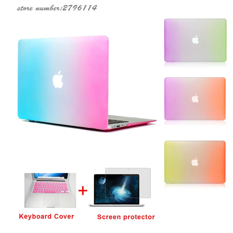 Матовый Радуга Жесткий протектор чехол для ноутбука MacBook Air 11 Pro 13/15 дюймов с retina