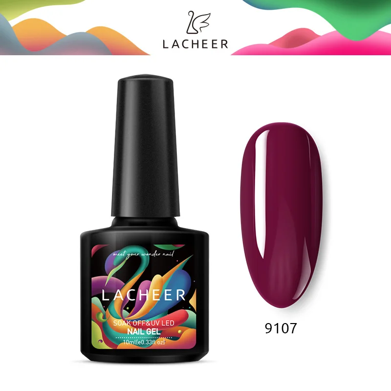 9107 Lacheer Led Лак для ногтей Гель-лак гибридный УФ-лак для ногтей комплект весна Цвет желтого цвета УФ гель лак для ногтей Наборы! полупостоянная UV Led лак - Цвет: 9107