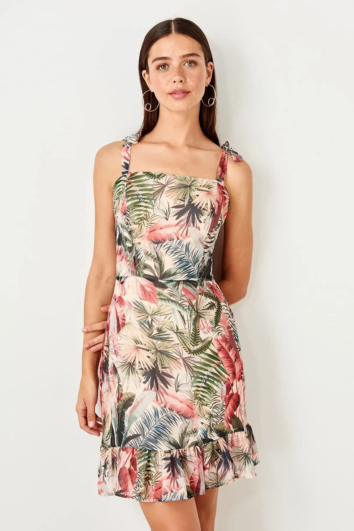 Платье с разноцветным узором TWOSS19WR0170|Женские платья| |