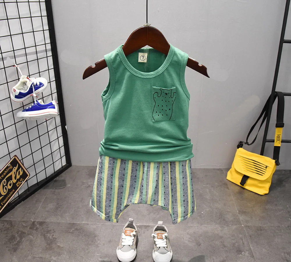 

new Arrival Baby boy clothing set Summer baby boy clothes Vest +short pants baby clothing set baby suit 2-6years