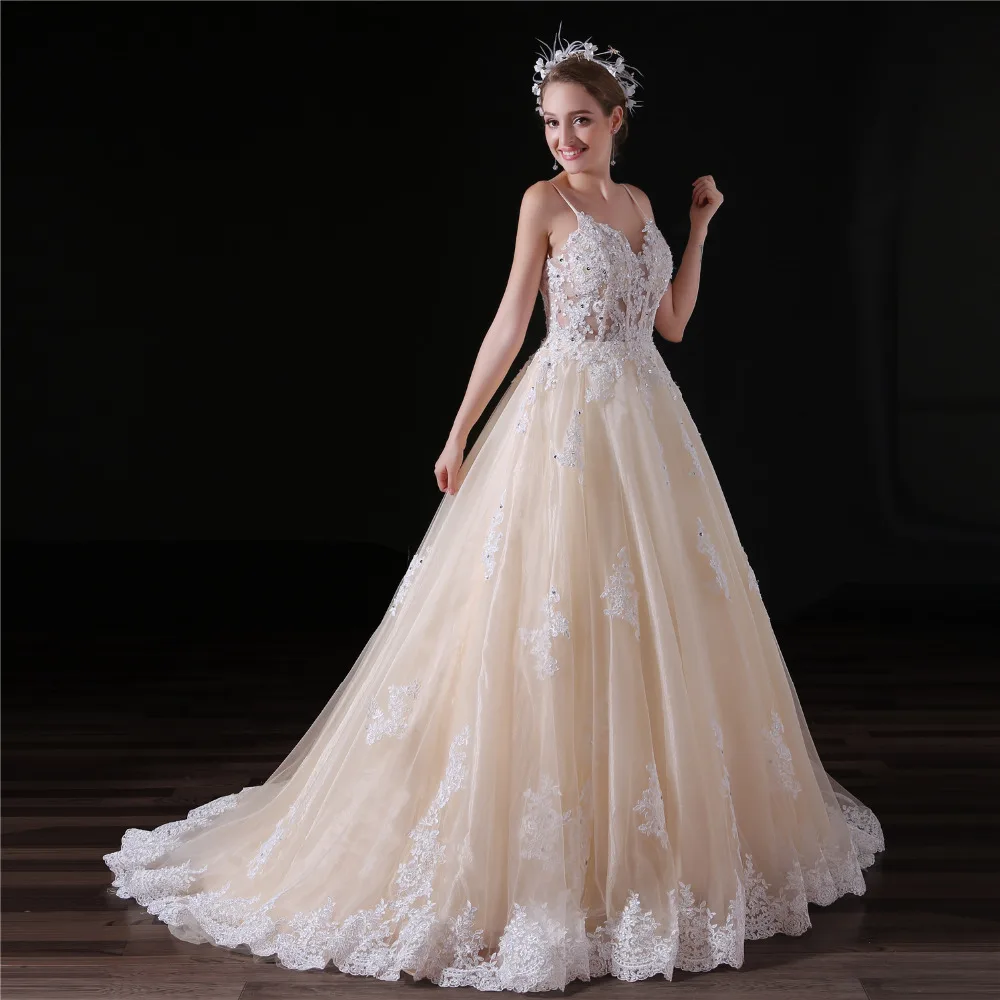 Gsbridal Милая Кружево цветок топ ручной линия свадебное платье новое поступление |
