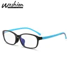 Синие световые блокирующие детские очки с оптической оправой для мальчиков и девочек Квадратные прозрачные компьютерные антибликовые очки 2018 UV400