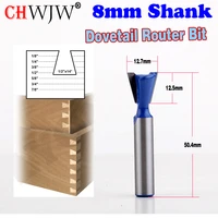 1pc 8mm shank high quality dovetail router bit 12 x 14 degree carbide engraving tool milling cutter wood cutter