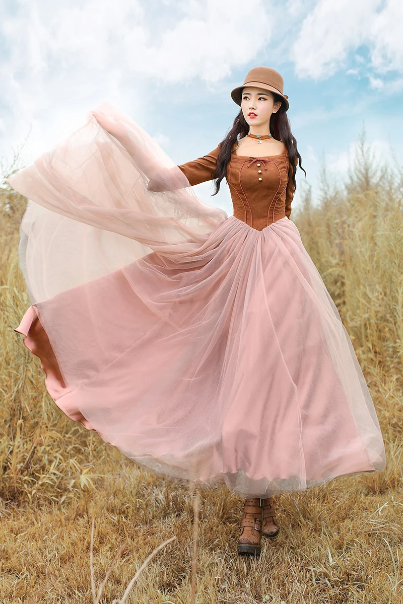 Женское винтажное платье LYNETTE'S цельнокроеное с высокой талией|lynette's chinoiserie|dress