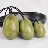 drilled yoni eggs green jade massage stones viginal muscle contraction reiki healing natural massager health care kegel exercise