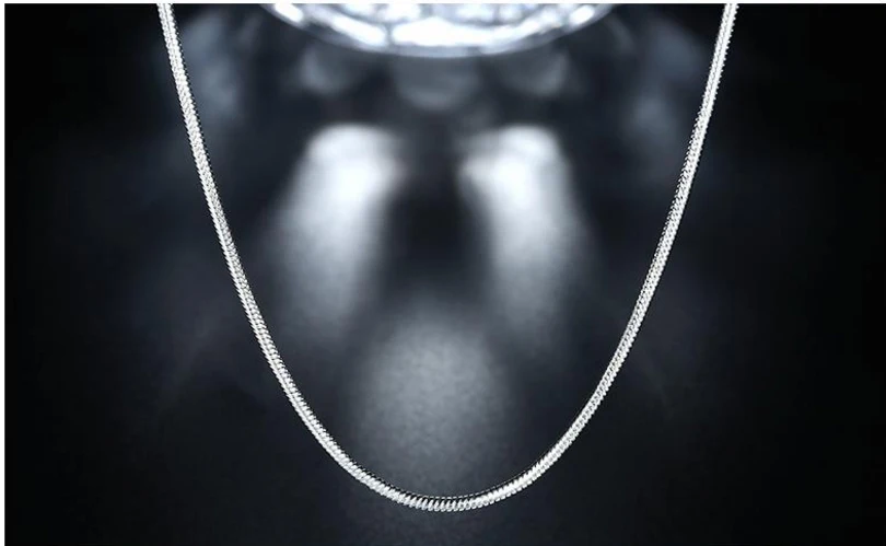 Распродажа 16 &quot18&quot 20 &quot22&quot 24 &quot2 мм оптом Серебряная Змея рыбий скелет collares