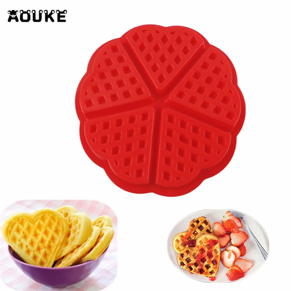 Сердце Круглый вафельный силиконовые формы Кондитерские Торт Шоколад Плесень