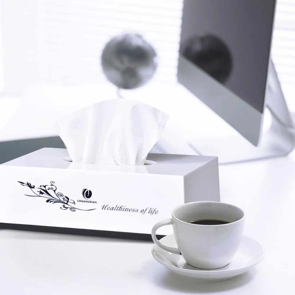 Коробка для салфеток белая ABS ткань печати держатель стола дома гостиной