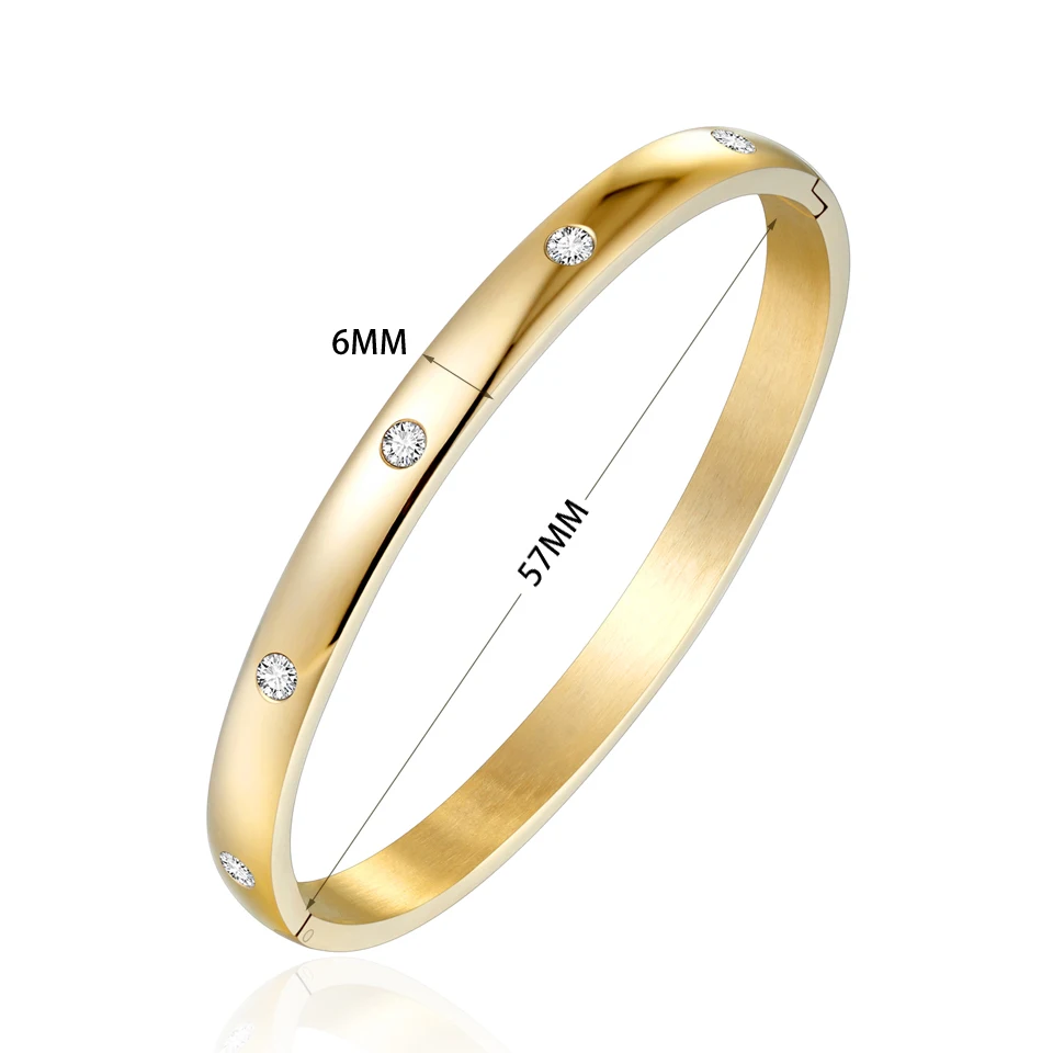 Женский классический браслет BORASI из нержавеющей стали золотого цвета с