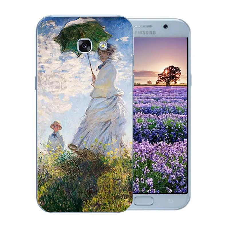 For Samsung Galaxy A5 2017 Case 5.2&quot Silicone Cases (2017) A520F Back Cover Soft TPU Van Gogh Pattern Bags |
