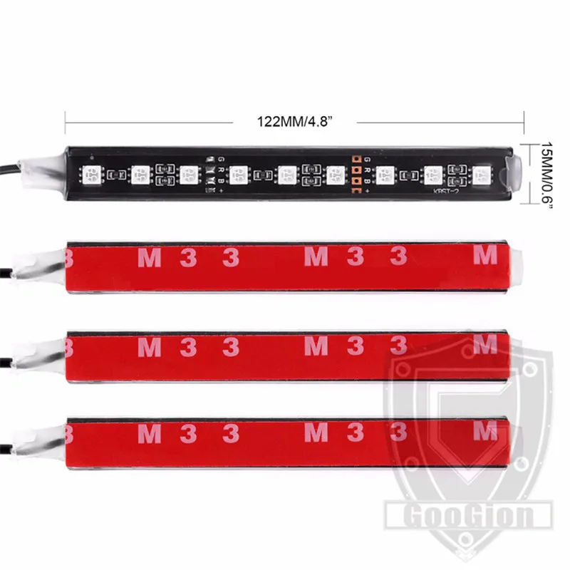 12В Автомобильный RGB LED DRL полоса света 5050SMD Авто пульт дистанционного управления